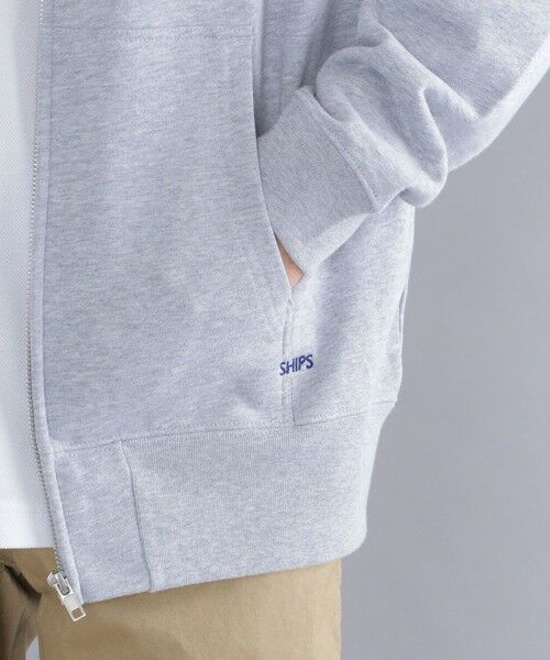 SHIPS / シップス パーカー | 【WEB限定】SHIPS: マイクロ SHIPS 刺繍 ロゴ 裏毛 スウェット ジップ パーカー | 詳細9