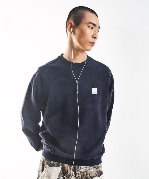SHIPS / シップス スウェット | City Ambient Products: フロスト フェード スクエアロゴ スウェット(ネイビー)