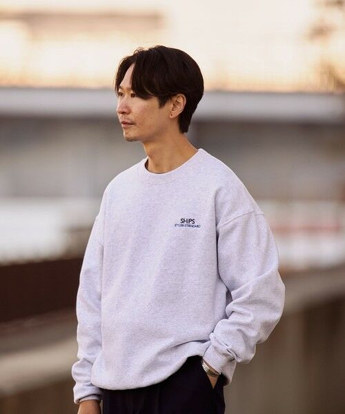 SHIPS / シップス ベスト | 【WEB限定】SHIPS: SCREEN STARS(R) STYLISH STANDARD ロゴ 刺繍 スウェット(ライトグレー)