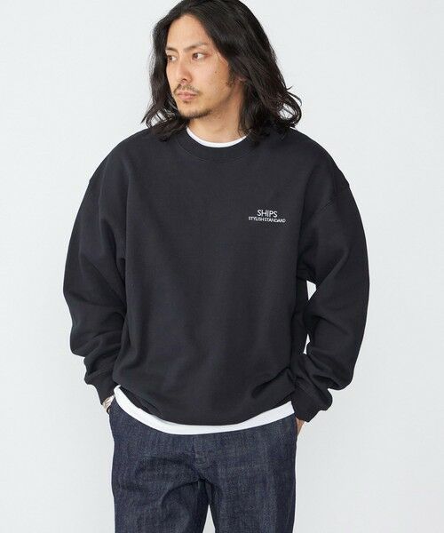 SHIPS / シップス ベスト | 【WEB限定】SHIPS: SCREEN STARS(R) STYLISH STANDARD ロゴ 刺繍 スウェット(ブラック)