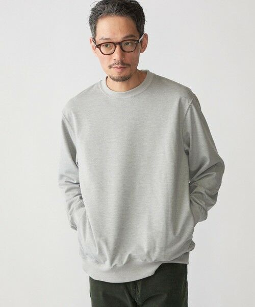 SHIPS / シップス ベスト | SHIPS:〈洗濯機可能・吸水速乾・UVカット〉AEROKNOT(R) クルーネック インレイ プルオーバー(ライトグレー)