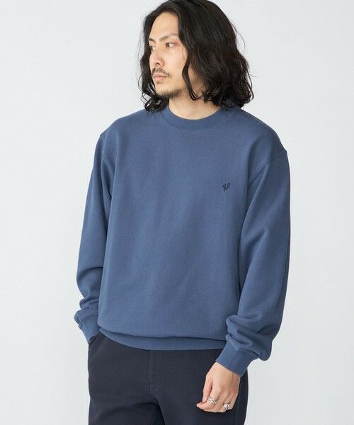 SHIPS / シップス スウェット | 【WEB限定】SHIPS: ワンポイント ロゴ オープンエンド テリー ボールウォッシュ スウェット(ネイビー)