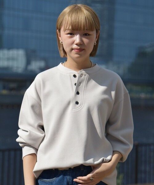 SHIPS / シップス スウェット | City Ambient Products: ダブルフェイス カノコ ヘンリーネック カットソー | 詳細1