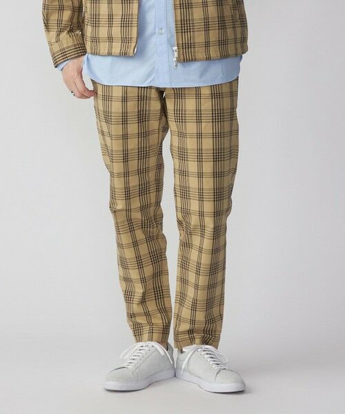 SHIPS / シップス その他パンツ | SHIPS:〈手洗い可能〉ハイパーストレッチ チェック イージーパンツ (セットアップ対応)(ベージュ)