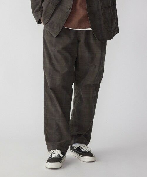 SHIPS / シップス その他パンツ | SHIPS: 〈セットアップ対応〉ダークトーン チェック コットン イージー トラウザー(オリーブ)