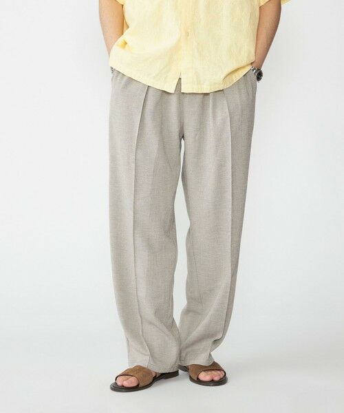 SHIPS / シップス その他パンツ | SHIPS: リネン ライク ワイド ピンタック スラックス(ライトグレー)