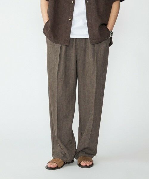 SHIPS / シップス その他パンツ | SHIPS: リネン ライク ワイド ピンタック スラックス(チャコールグレー)