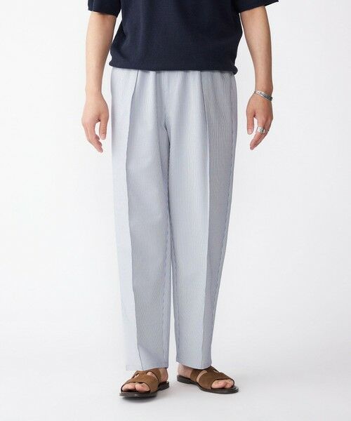 SHIPS / シップス その他パンツ | SHIPS: COOLMAX(R) シアサッカー ピンタック ワイド パンツ(ブルー)