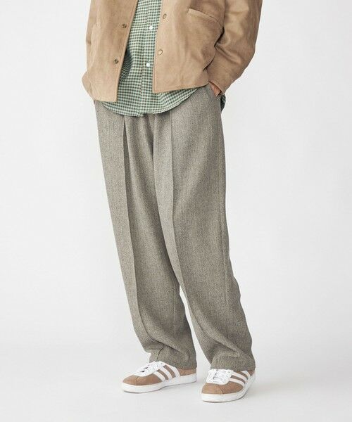 SHIPS / シップス その他パンツ | SHIPS:〈洗濯機可能〉メランジ ワイド ピンタック スラックス(グレー)