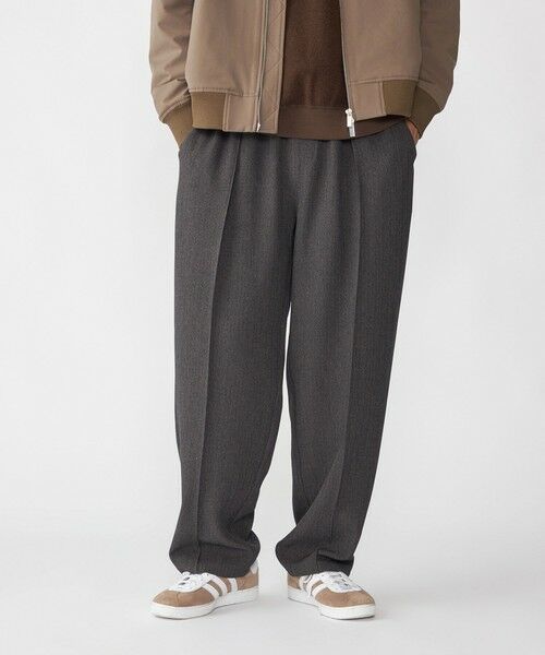 SHIPS / シップス その他パンツ | SHIPS:〈洗濯機可能〉メランジ ワイド ピンタック スラックス(ダークグレー)