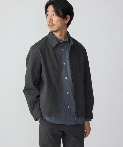 SHIPS / シップス ブルゾン | SHIPS:〈手洗い可能〉ハイパーストレッチ チェック ブルゾン (セットアップ対応)(ダークグレー)