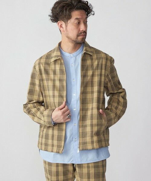 SHIPS / シップス ブルゾン | SHIPS:〈手洗い可能〉ハイパーストレッチ チェック ブルゾン (セットアップ対応)(ベージュ)