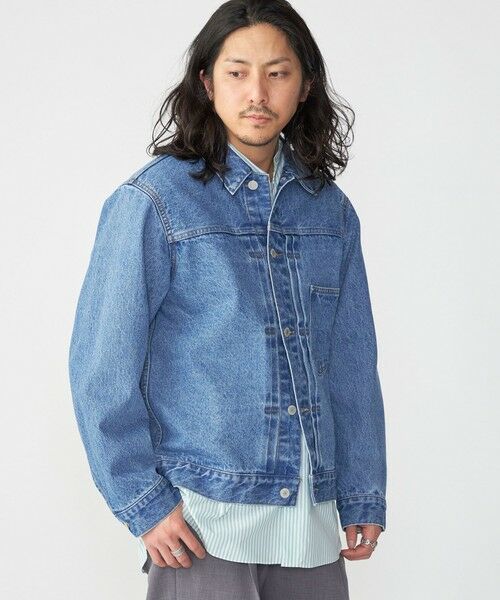 SHIPS / シップス Gジャン・デニムジャケット | SHIPS: 〈セットアップ対応〉13.5oz リラックス デニム トラッカー ジャケット(ライトブルー)