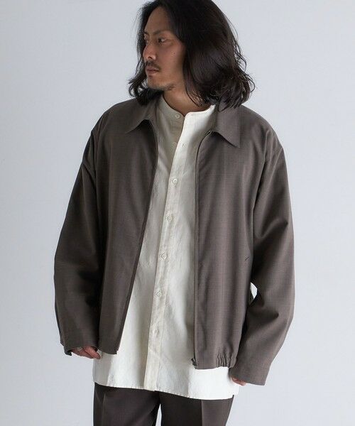 SHIPS / シップス ブルゾン | SHIPS: 〈手洗い可能・ストレッチ・防シワ〉シャツ ジップ ブルゾン(キャメル)