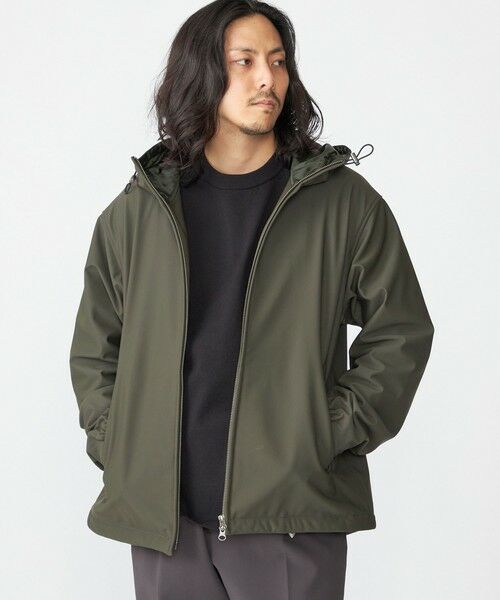 SHIPS / シップス ブルゾン | SHIPS:〈洗濯機可能〉ポンチ 裏フリース ストレッチ マウンテン パーカー(オリーブ)