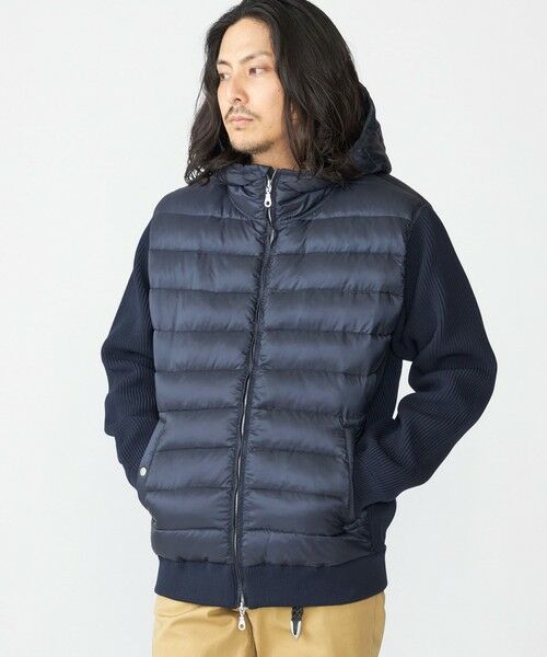 SHIPS / シップス ブルゾン | SHIPS: ニット ドッキング パデッド ブルゾン(ネイビー)