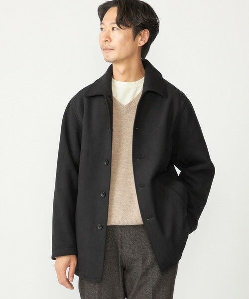 SHIPS / シップス ブルゾン | SHIPS: ダウン ファブリック オーバー ジャケット(ブラック)