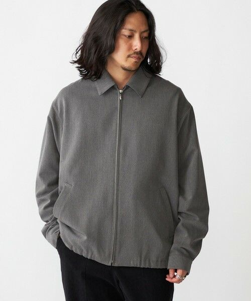 SHIPS / シップス ブルゾン | SHIPS:〈手洗い可能〉TR サージ シャツ ジップ ブルゾン(チャコールグレー)