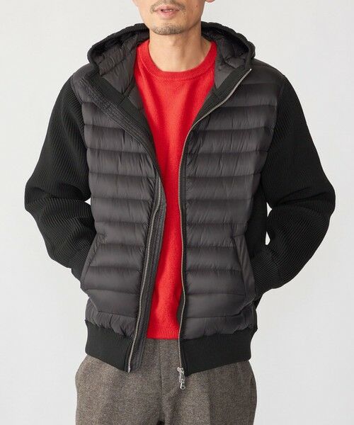 SHIPS / シップス ブルゾン | SHIPS: ニット ドッキング ダウン ブルゾン(ブラック)