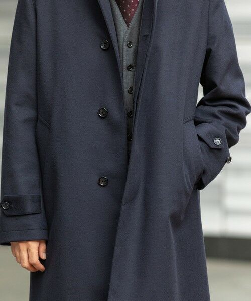 SHIPS / シップス その他アウター | SHIPS: ネイビー ウール ビーバー ステンカラー コート | 詳細2