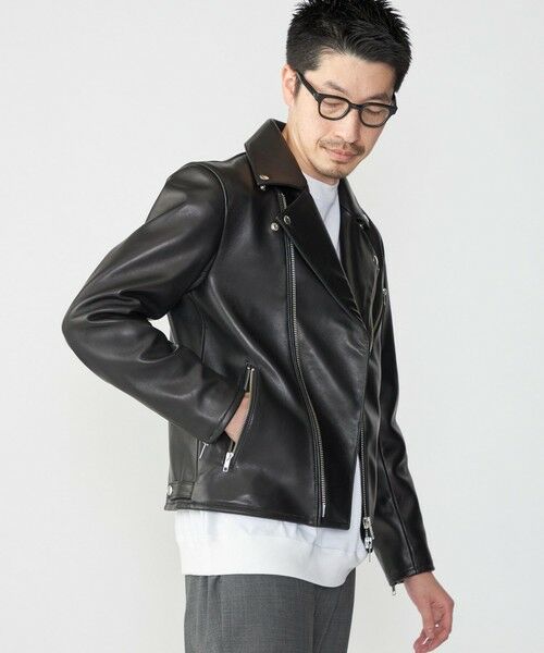 SHIPS / シップス レザーブルゾン・ジャケット | SHIPS: ラムレザー ダブル ライダースジャケット | 詳細11