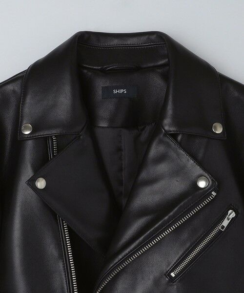 SHIPS / シップス レザーブルゾン・ジャケット | SHIPS: ラムレザー ダブル ライダースジャケット | 詳細13