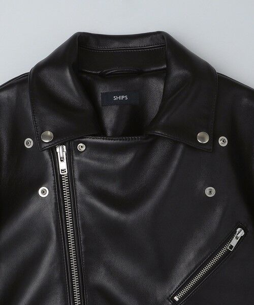 SHIPS / シップス レザーブルゾン・ジャケット | SHIPS: ラムレザー ダブル ライダースジャケット | 詳細14