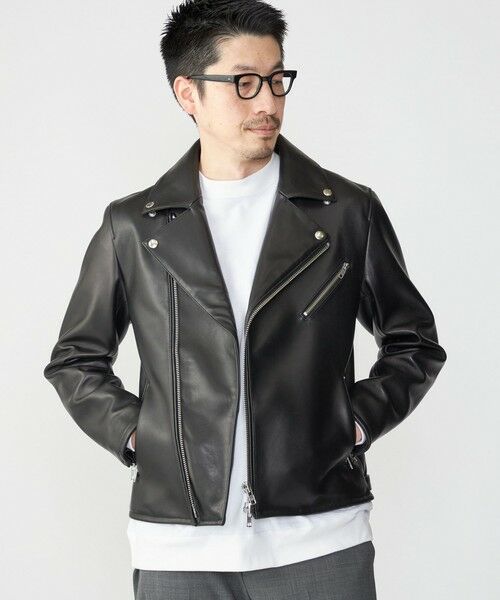 SHIPS / シップス レザーブルゾン・ジャケット | SHIPS: ラムレザー ダブル ライダースジャケット | 詳細7