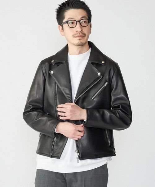 SHIPS / シップス レザーブルゾン・ジャケット | SHIPS: ラムレザー ダブル ライダースジャケット | 詳細8