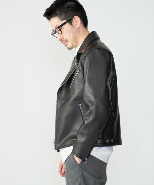 SHIPS / シップス レザーブルゾン・ジャケット | SHIPS: ラムレザー ダブル ライダースジャケット | 詳細9