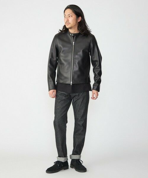 SHIPS / シップス レザーブルゾン・ジャケット | SHIPS: ラムレザー シングル ライダース ジャケット | 詳細1