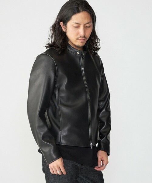 SHIPS / シップス レザーブルゾン・ジャケット | SHIPS: ラムレザー シングル ライダース ジャケット | 詳細11