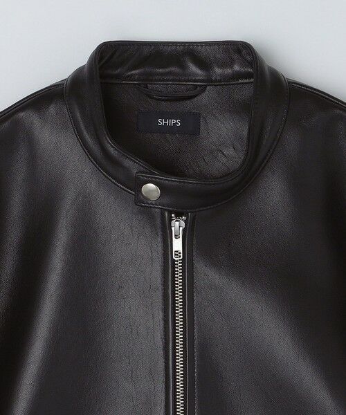 SHIPS / シップス レザーブルゾン・ジャケット | SHIPS: ラムレザー シングル ライダース ジャケット | 詳細13