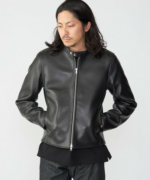 SHIPS / シップス レザーブルゾン・ジャケット | SHIPS: ラムレザー シングル ライダース ジャケット | 詳細7