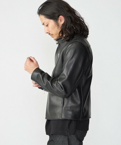 SHIPS / シップス レザーブルゾン・ジャケット | SHIPS: ラムレザー シングル ライダース ジャケット | 詳細8