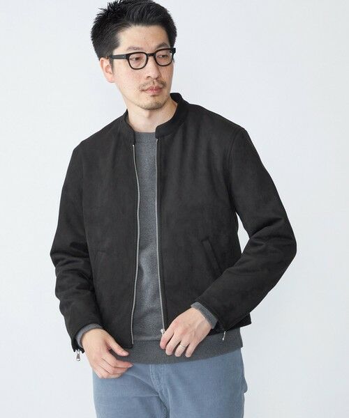 SHIPS / シップス その他アウター | SHIPS: ポリエステル フェイク スエード シングル ライダース(ブラック)