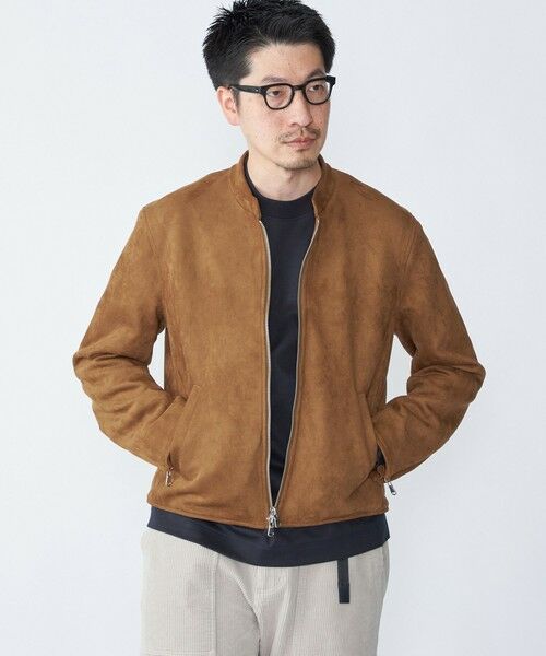 SHIPS / シップス その他アウター | SHIPS: ポリエステル フェイク スエード シングル ライダース(ベージュ)