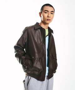 SHIPS / シップス その他アウター | City Ambient Products: 合成皮革 ショート ジップ ブルゾン