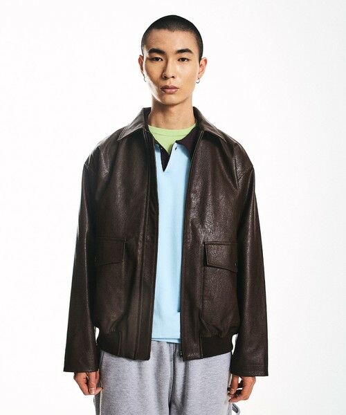 SHIPS / シップス その他アウター | City Ambient Products: 合成皮革 ショート ジップ ブルゾン | 詳細28