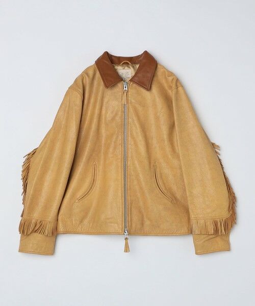 SHIPS / シップス その他アウター | WYTHE NEW YORK: Mustang Fringe Leather Jacket（クリーム）