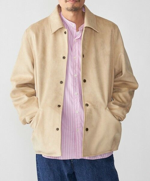 SHIPS / シップス その他アウター | SHIPS: ポリエステル フェイク スエード コーチ ブルゾン（ライトグレー）