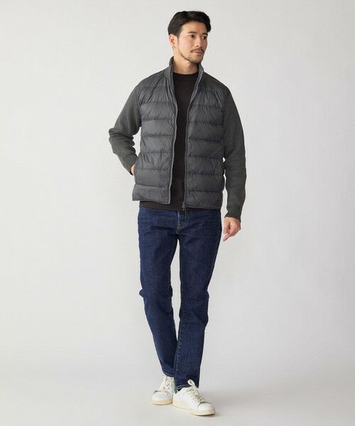 SHIPS / シップス ダウンジャケット・ベスト | 【WEB限定/SHIPS別注】TAION:〈手洗い可能〉ハイネック ダブルジップ ニットスリーブダウンジャケット | 詳細1