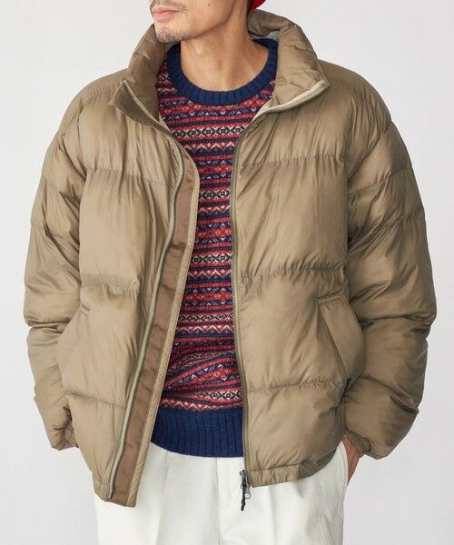 SHIPS / シップス ダウンジャケット・ベスト | SHIPS: 〈手洗い可能〉ライトナイロン パデッド スタンド ブルゾン(カーキ)