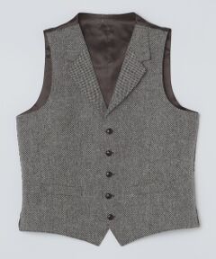 SHIPS / シップス ダウンジャケット・ベスト | 【SHIPS別注】CARUSO: ヘリンボーン ツイード ラペルドベスト