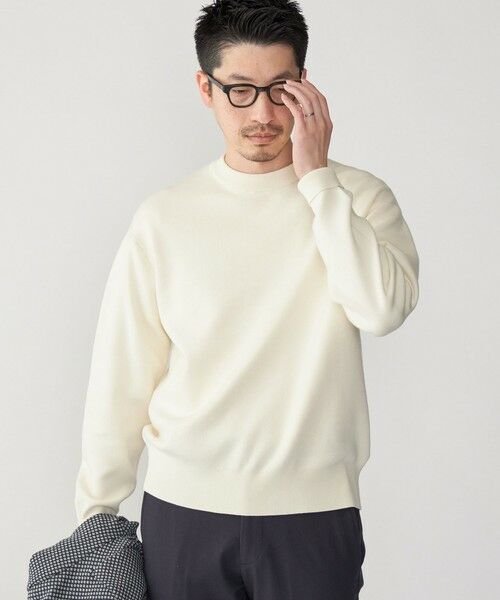 SHIPS / シップス ニット・セーター | SHIPS: 〈手洗い可能・抗菌防臭〉14GG コットン スムース 長袖 ニット(ナチュラル)
