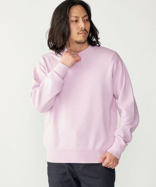 SHIPS / シップス ニット・セーター | SHIPS: 〈手洗い可能・抗菌防臭〉14GG コットン スムース 長袖 ニット(ラベンダー)