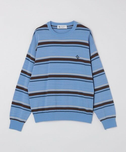 SHIPS / シップス ニット・セーター | City Ambient Products:〈手洗い可能〉14ゲージ レーヨン ナイロン ワンポイントロゴニット(スカイブルー)