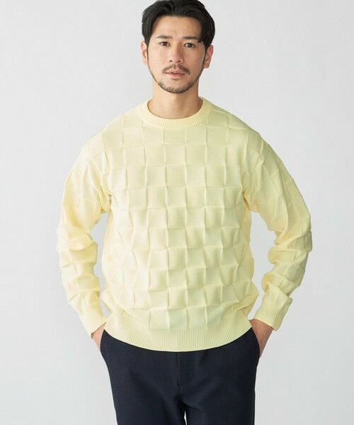 SHIPS / シップス ニット・セーター | SHIPS: 〈手洗い可能〉Amossa(R) シャンティ ブロック リンクス編み 長袖 ニット(クリーム)