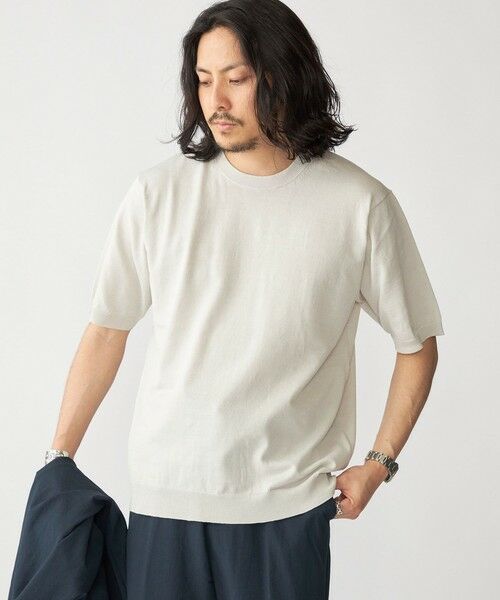 SHIPS / シップス ニット・セーター | SHIPS: 〈手洗い可能〉 14ゲージ TEXBRID(R) リネン ニット Tシャツ | 詳細1