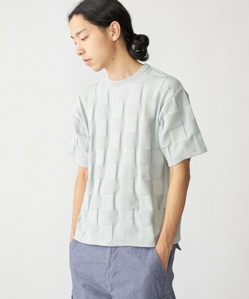 SHIPS / シップス ニット・セーター | SHIPS:〈手洗い可能〉Amossa(R) シャンティ ブロック リンクス編み ニット Tシャツ(ライトグレー)